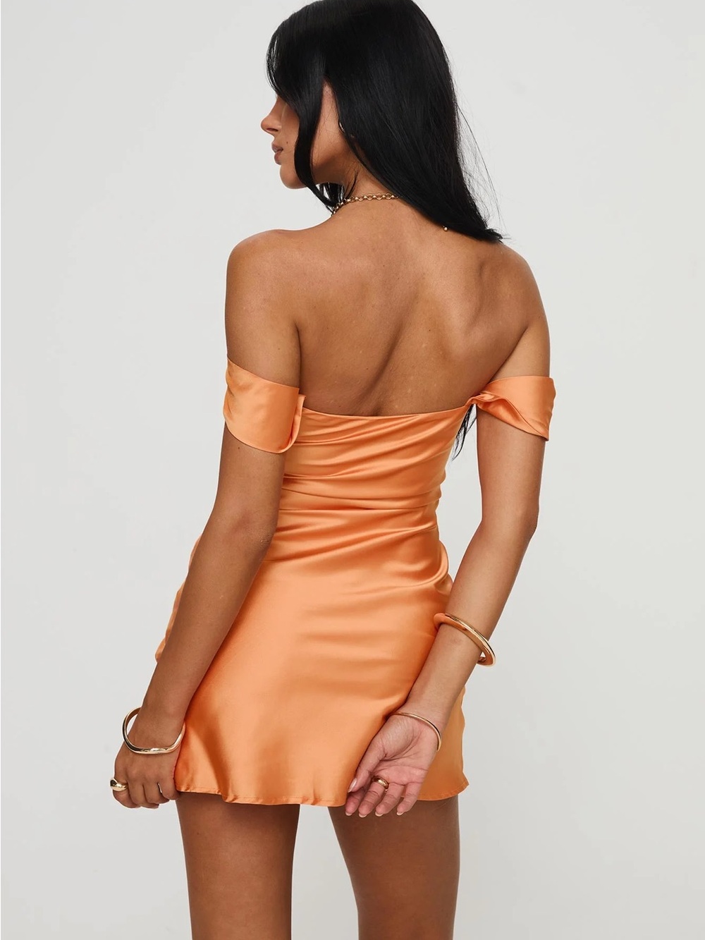 Princess Polly Zabbarra Satin Cowl-Neck Slip Dress - Orange - Picture 3 of 3